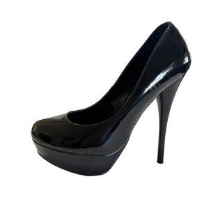 Wild Diva Patent Leather High Heel Stilettos Size 8 Black Women's Platform Pumps